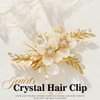 Evild Flower Wedding Hair Clips Gold Rhinestone Leaf Bridal Hair Barrettes Crystal Hair Accessories for Women