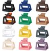 Sisiaipu 2 Inch Medium Hair Claw Clips 12 Pcs Square Hair Clips for Thin Hair Matte Nonslip Acrylic Banana Jaw Clips Bulk Hair Accessories for women and Girls - Basic