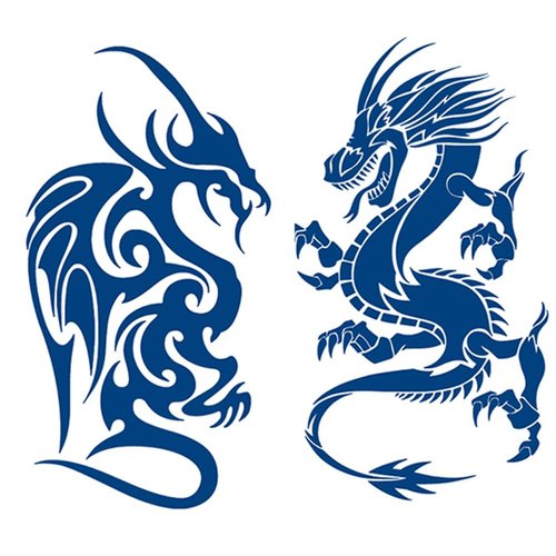Oottati 2 Sheets Semi Permanent Waterproof Temporary Tattoos, 2 Weeks Long Last, 100% Plant-Based Ink Infinity Realistic Stickers, Dragon Totem