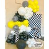 Checkered Number 8 Balloons 40 Inch Giant Race Car Checkered 8 Balloons for Racing Car Checkered Birthday Party Supplies