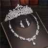 Cathercing Bridal Rhinestone Crown Tiara Crystal Necklace Earrings Set for Wedding Dress Shining Headband Hair Accessories Jewelry for Wedding Pageant Prom Princess Queen Theme Party (Peacock)