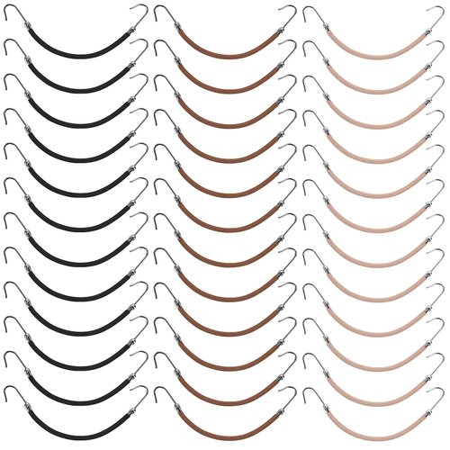 Qianyu 36 Pcs Elastic Hook Hair Tie Small Styling Hair Bungee Cords Metal Ponytail Holder Hooks Bungee Rubber Bands Holder for Women Girls Curly Long Hair