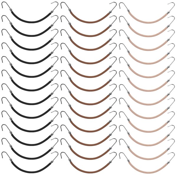 Qianyu 36 Pcs Elastic Hook Hair Tie Small Styling Hair Bungee Cords Metal Ponytail Holder Hooks Bungee Rubber Bands Holder for Women Girls Curly Long Hair