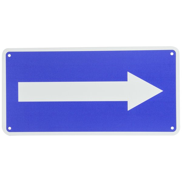 NMC TMA5G Traffic Sign with Right Arrow Graphic, 6" Length x 12" Height, Aluminum 0.040, White on Blue