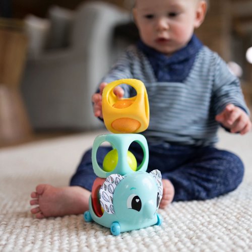 Lamaze Stack, Rattle & Roll Stacking Blocks - Baby Blocks for Fine Motor Skill Development - Baby Stacking Toys for Sensory Play - Colorful Interactive Stacking Toys - Ages 6 Months and Up