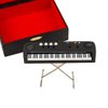 Miniature Electronic Organ with Case Mini Musical Instrument Mini Electronic Keyboard Miniature Dollhouse Model Electone Christmas Ornament and Gift (5.51"x1.79"x3.72")