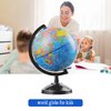 World Globe for Kids Learning - 6 inch Interactive Earth Globe with Stand for Children Students Educational Geography, Spinning World Globes Map Decorative Kids Room Classroom, Desk, Office, Home