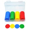 Smartdealspro Set of 100 1 Inch Opaque Plastic Learning Counters Mini Poker Chips Game Tokens with Storage Box (4 Colors-Red,Yellow,Blue,Green)