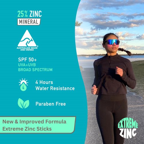 Sun Zapper (Coral Pink) Extreme Zinc Stick - Pink Colour Mineral Sunscreen Stick SPF50+ UVA/UVB+ Unbeatable Sun Protection Sunblock, Sun Cream Made in Australia