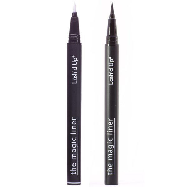 Lash'd Up Lash Glue & Eyeliner Hybrid (Extra-Strength, Clear & Black 2PCS) Glue Liner Pen Waterproof for False Lashes, Strong Hold 0.06 Oz. (2 PCS)
