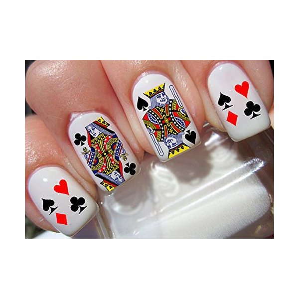 60 Playing Cards Nail Decals