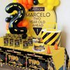 4 Pcs Construction Table Cloths - 2nd Construction Birthday Party Decorations Rectangular Dump Truck Tractor Table Covers for Kids Boys Two Birthday Construction Themed Party Supplies, 51 x 86 Inch