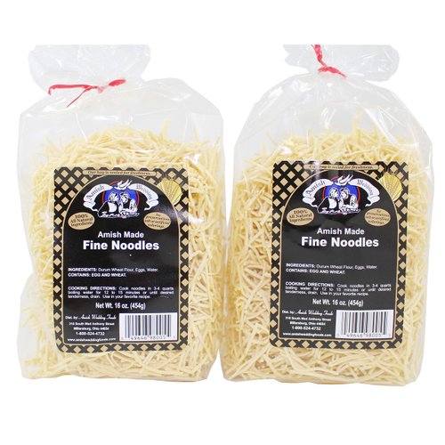 Amish Wedding Fine Egg Noodles Bags, 16 Ounce (Pack of 2)