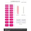 AutyaMee Semi Cured Gel Nail Strips (Classic Hot Pink)-20 PCS Gel Nail Stickers | UV Light Required | Gel Nail Wraps, Salon Quality & Easy To Use