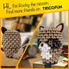 Tricofun Creative Soft Building Blocks, Cute Animal kit Assembling Building Toys Gifts for Kids and 6+ Interactive Building Toy for Kids, Boys, and Girls (1102-RACOON)