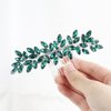 Brihasory Luxurious Wedding Hair Comb Full Rhinestones Bride Hair Accessories for Party Prom Bridal Side Hair Combs for Women Bride Girls Hair Decoration(Green)