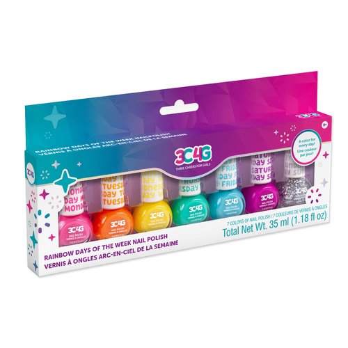 Bright Nail Polish Set for Girls & Teens - 7 Vibrant, Non-Toxic, Kid-Safe Colors for Every Day of the Week - Ideal Gift for Ages 8+ - Perfect for Parties & Play - Fun DIY Manicure Kit by Make It Real