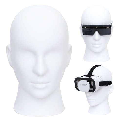 Male Mannequin Head Professional PVC Manikin Head for Display Wigs Hats Headphone Mask Sunglasses Scarf Jewelry Display Stand (Matte White)