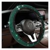 Dickno Bling Steering Wheel Cover, 15 Inch Crystal Diamond Car Steering Wheel Protector for Women Girls, Sparkling Anti-Slip Steering Wheel Decor Accessories for Most Vehicles (Green)