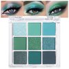 AMY'S DIARY Matte Shimmer Light Deep Green Eye Shadow Palette Makeup,Eyeshadow Long Lasting Waterproof Cruelty-Free, 9 Blendable Shades in Smooth Finishes with Gorgeous Pearls for Girls (Green)