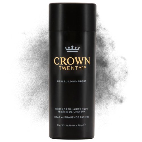 CROWN Hair Building Fibers for Fine & Thinning Hair (GRAY) - Instantly Create Thicker Fuller Looking Hair - Best Natural Keratin Hair Loss Concealer - 13 Shades for Men & Women (0.99oz)