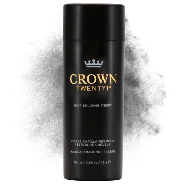 CROWN Hair Building Fibers for Fine & Thinning Hair (GRAY) - Instantly Create Thicker Fuller Looking Hair - Best Natural Keratin Hair Loss Concealer - 13 Shades for Men & Women (0.99oz)