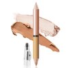 Apooliy 2 in 1 Cream Bronzer and Highlighter Stick,Cream Dual-Ended Highlight Contour Stick,Long Lasting & Waterproof Face Brighten Make up Pen