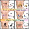 Personalized Temporary Tattoo Fake Tattoos - Custom Castle Safty Tattoo with Phone number - Waterproof Temporary Tattoo for kids Sticker Lasting Fake Tattoo Sticker - 15 Tattoos