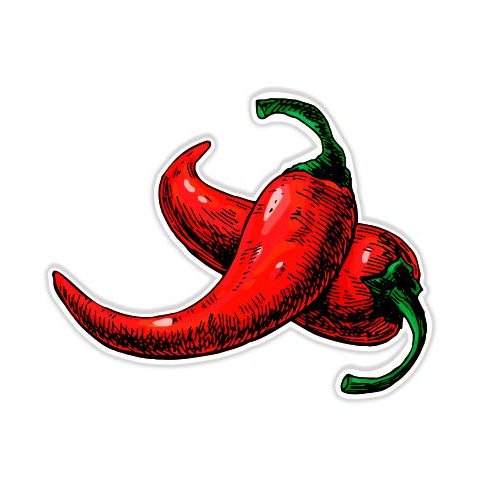 Chili Peppers - 12" Vinyl Sticker Waterproof Decal