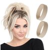 PONY-O Revolutionary Hair Tie Alternative Ponytail Holders - MEDIUM Size for Fine to Normal Hair or Slightly Thick Hair - 2 Pack Dark Blonde Original Patented Hair Styling Accessories