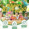 125pcs Dinosaur Birthday Party Decorations Supplies, Dinosaur Balloons Arch Garland Kit with Fringe Curtain, Dinosaur Balloons for Jungle Dinosaur Baby Shower Decorations for Boy Kids