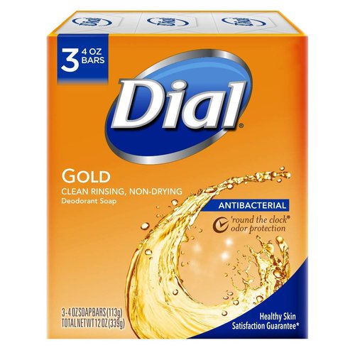 Dial Antibacterial Deodorant Bar Soap, Gold, Moisture Balance - 4 Ounce, 3 Bars (2 Pack)
