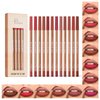 Espoce Lip Liner Set, 12Pcs Pure Natural Oak Brown Pink Red Series Lip Liners, Smooth and High Pigmented Lip Makeup Pencil
