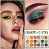 IONSGAKO Green Glitter Eyeshadow Palette,18 color Matte Shimmer Eyeshadow Palette Highly Pigmented for Christmas Halloween Smoky Makeup Daily Natural Eye Makeup Women Green Eye Shadow Makeup Palette