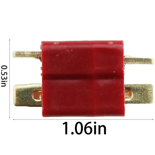 TAODAN 20PCS Red T Plug Connector Female and Male Suitable for RC Hobby Car Boat Aeroplanes Lithium Polymer Battery
