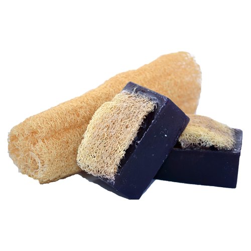 Luffa Soap Bar (4.5oz) - Lavender - Exfoliating Soap, Handmade Glycerin soap - Falls River Soap
