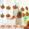 104 Pieces Fall Suncatcher Craft Autumn Leaf DIY Stained Glass Paper Kits Thanksgiving Decorations for Kids Classroom Activities Autumn Party Art