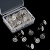 KUUQA Upholstery Twist Pins Clear Heads Bed Skirt Pin for Hold Slipcovers and Bedskirts Decoration, 50 Pcs