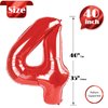 Red Number 4 Balloon 40 Inch, 4 Balloon Number, 4th Birthday Decorations, Red Party Supplies for Boys Girls
