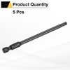 HARFINGTON 5pcs T25 Security Torx Head Screwdriver Bit 1/4" Hex Shank 4" (100mm) Long Magnetic Tamper Proof 6 Point Star Screw Driver Drill Bit S3 Steel Mirror Polished Power Tool with Hole