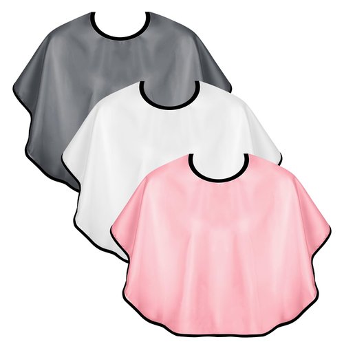 3 Pcs Makeup Capes Beauty Salon Makeup Bibs Shorty Smock for Clients Lightweight Comb-out Beard A...