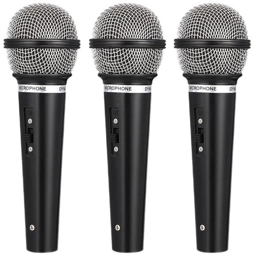 LOGOFUN 3 Pcs Toy Microphone for Kids Plastic Microphone Prop Fake Pretend Mics for Karaoke Fun Costume Prop