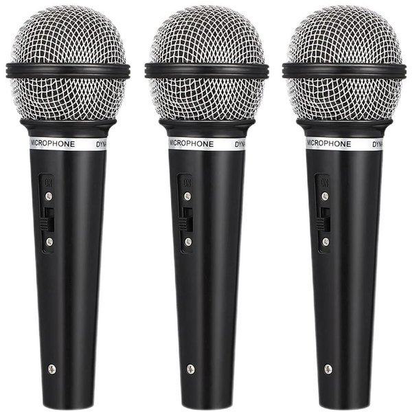 LOGOFUN 3 Pcs Toy Microphone for Kids Plastic Microphone Prop Fake Pretend Mics for Karaoke Fun Costume Prop