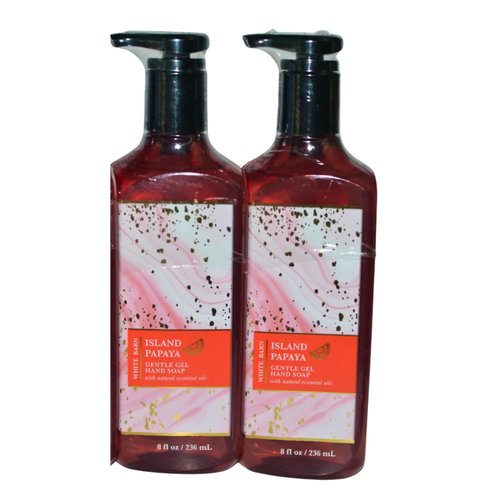 Bath & Body Works Cleansing Gel Hand Soap, Pack of 2, 8oz Each Bottle (Island Papaya)