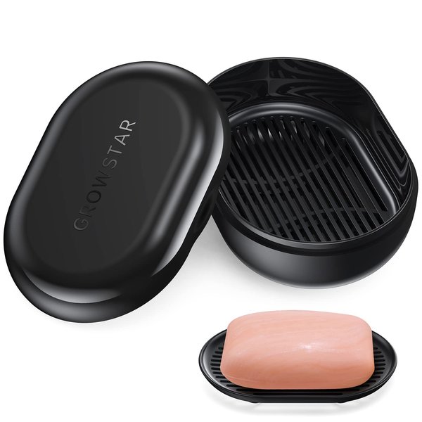 Soap Holder, Travel Soap Container, Portable Soap Dish with Lid, Leakproof Soap Dishes for Bar Soap with Cover, Plastic Soap Bar Holder, Best for Camping, Outdoor, Bathroom, Hiking Traveling
