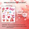 12 Sheets Valentines Day Temporary Tattoo Stickers Glitter Romantic Cartoon Doll Rose Arrow Red Hearts Tattoo Stickers Valentine's Day Party Supplies for Women Girl Kids Party Games Gifts Decorations
