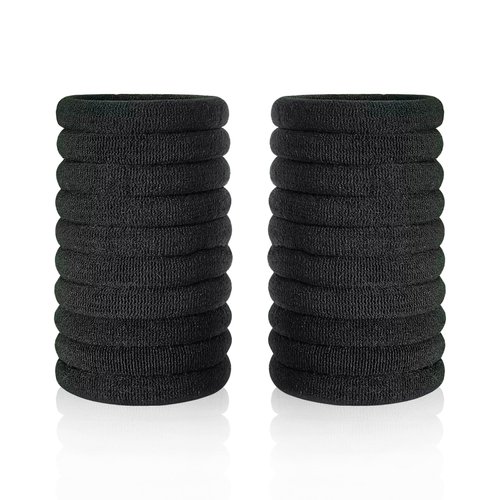 Ponytail Holder Hair Tie Band for women Soft Elastic (Black, Pack of 20)