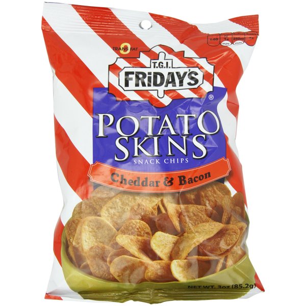 Poore Brothers Tgif Potato Skins Cheddar And Bacon Flavor, 3-Ounces (Pack of 6)