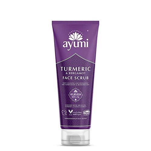 Ayumi Turmeric & Vitamin C Face Scrub | Rich in Avocado Oil and Vitamin A for Natural Retinol | Reduces Dark Spots & Hyperpigmentation, Soothes Inflammation & Acne | Vegan Friendly | 4.2 Fl Oz