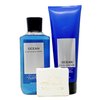Bath & Body Works Men's Collection OCEAN - Duo Gift Set- 3 in 1 Hair, Face & Body Wash and Body Cream With a Natural Oats Sample Soap.